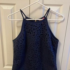 Lilly Pulitzer Size S Navy Eyelet High Neck Dress